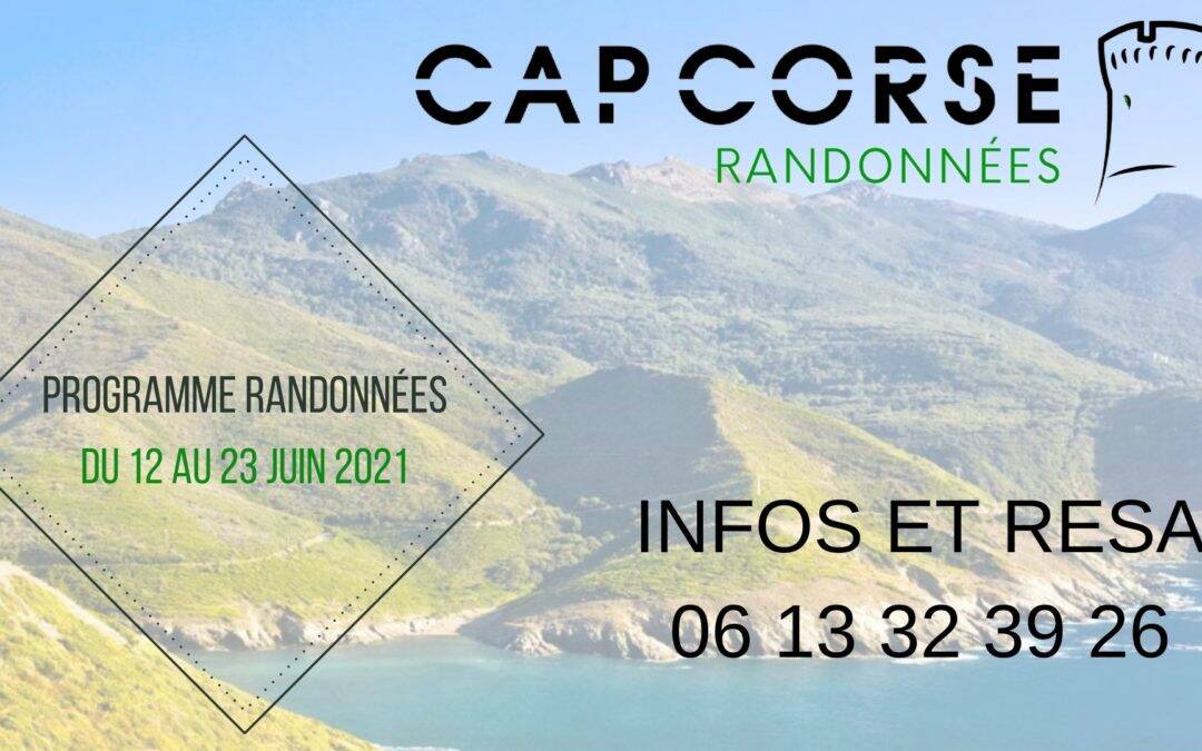 Découvrez le programme des randonnées (Juin) de Cap Corse Randonnées