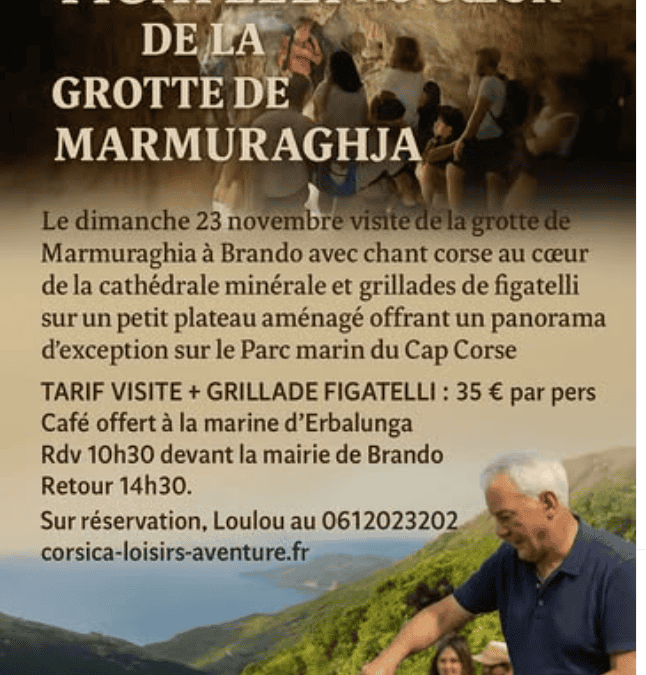 Grotte de Brando – Chants corse et grillades dimanche 23 novembre