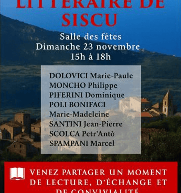 Sisco- Rencontres littéraires – Dimanche 23 Novembre